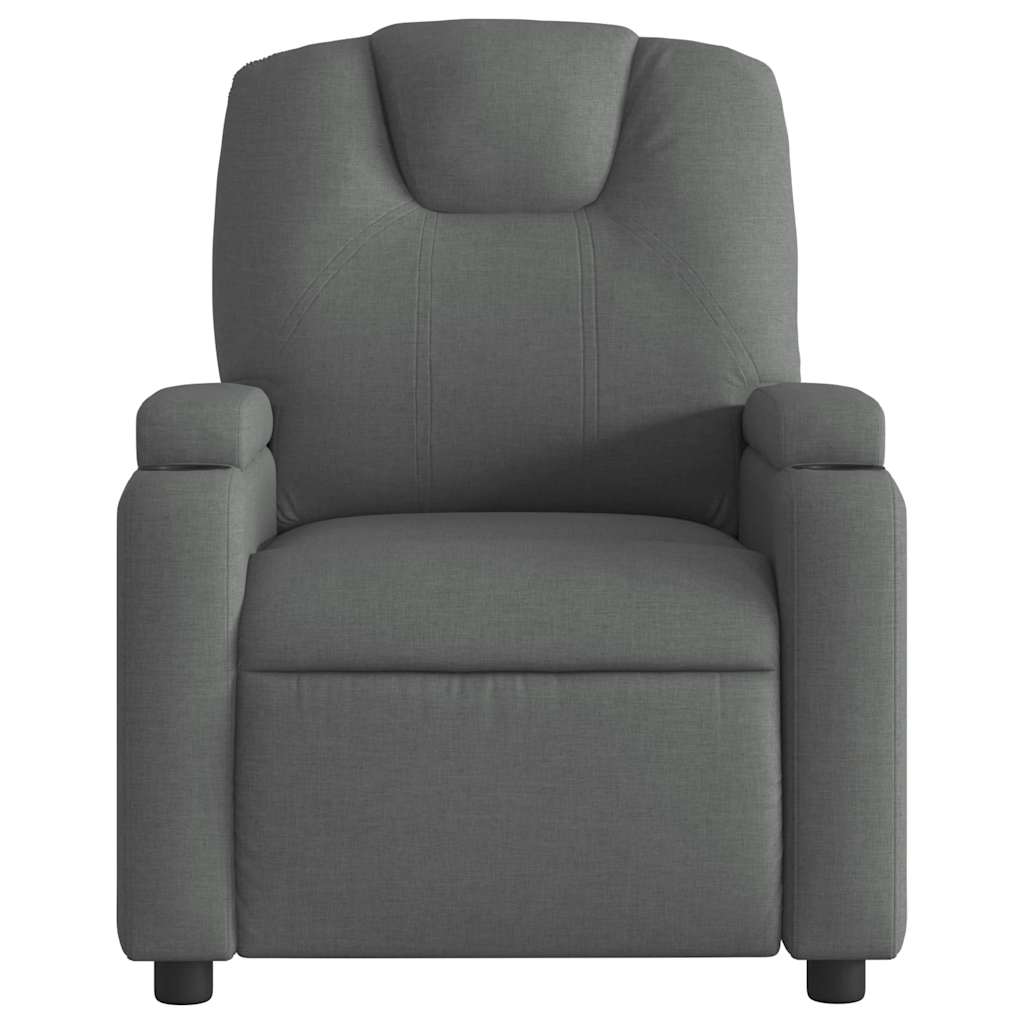 Fauteuil inclinable de massage électrique gris foncé tissu - XIOS