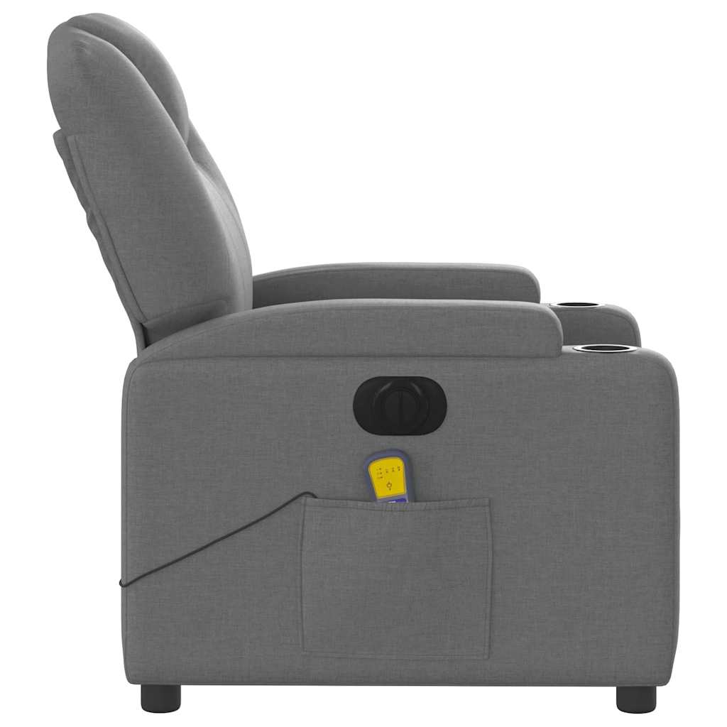 Fauteuil inclinable de massage électrique gris foncé tissu - XIOS