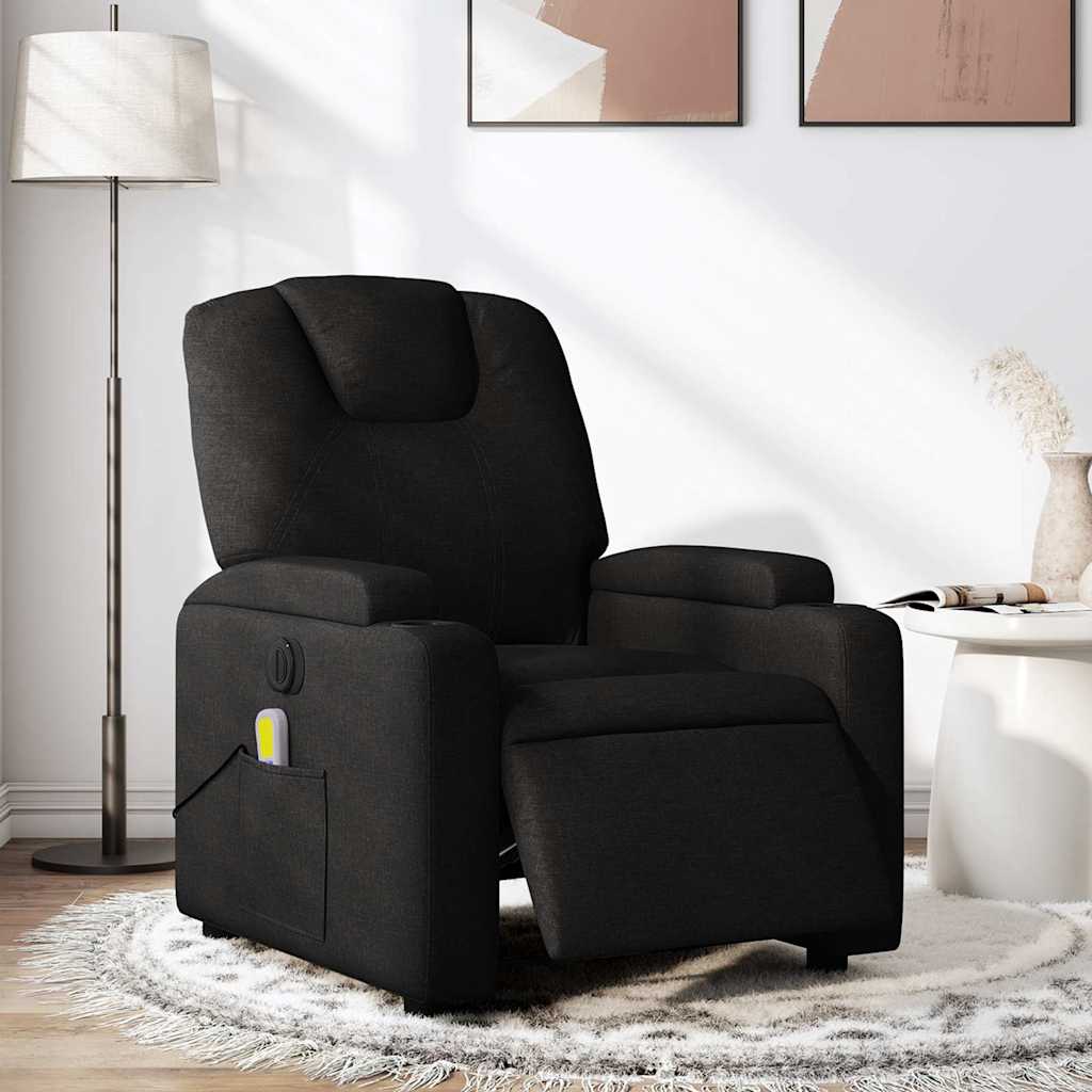 Fauteuil de massage inclinable électrique Noir Tissu - XIOS