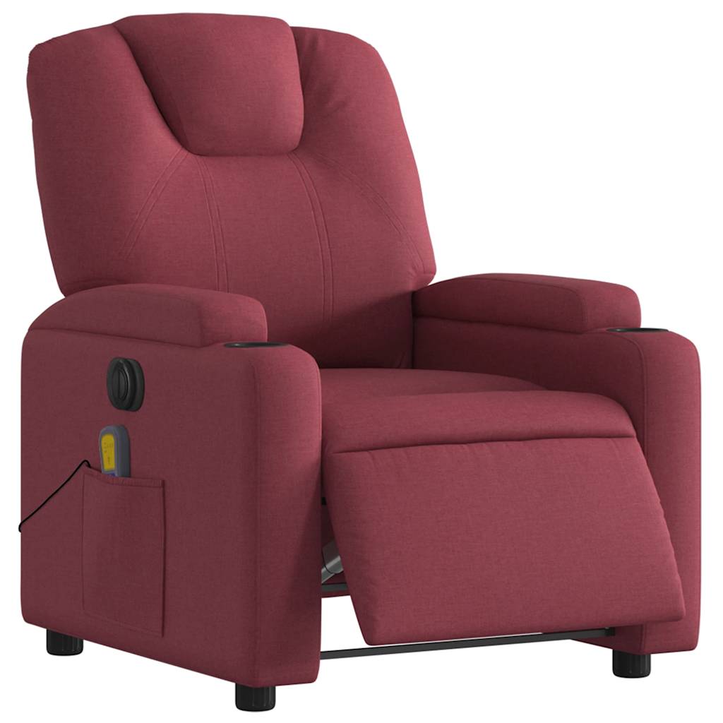 Fauteuil de massage inclinable électrique Rouge bordeaux Tissu - XIOS