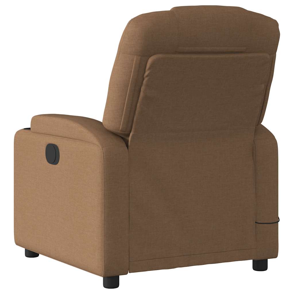 Fauteuil inclinable de massage électrique marron tissu - XIOS