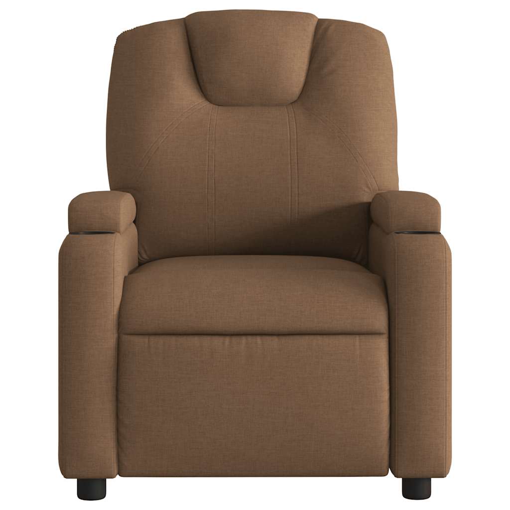 Fauteuil inclinable de massage électrique marron tissu - XIOS