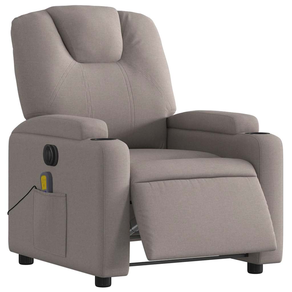 Fauteuil de massage inclinable électrique Taupe Tissu - XIOS