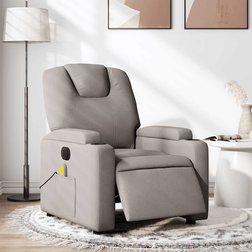 Fauteuil de massage inclinable électrique Taupe Tissu - XIOS