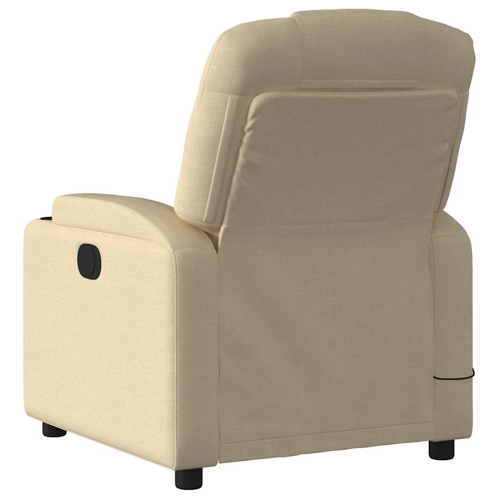 Fauteuil inclinable de massage électrique crème tissu - XIOS