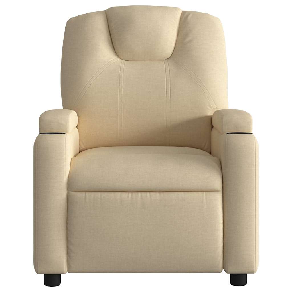 Fauteuil inclinable de massage électrique crème tissu - XIOS