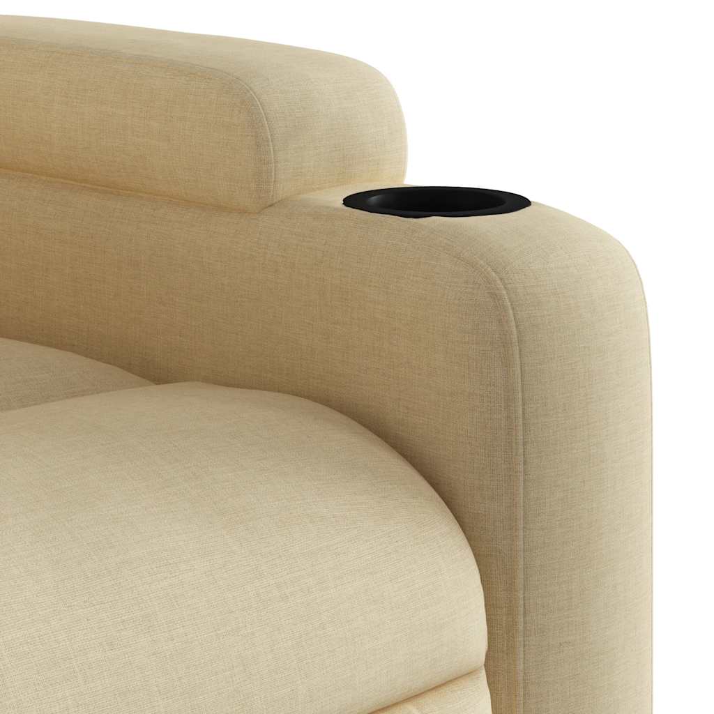 Fauteuil inclinable de massage électrique crème tissu - XIOS