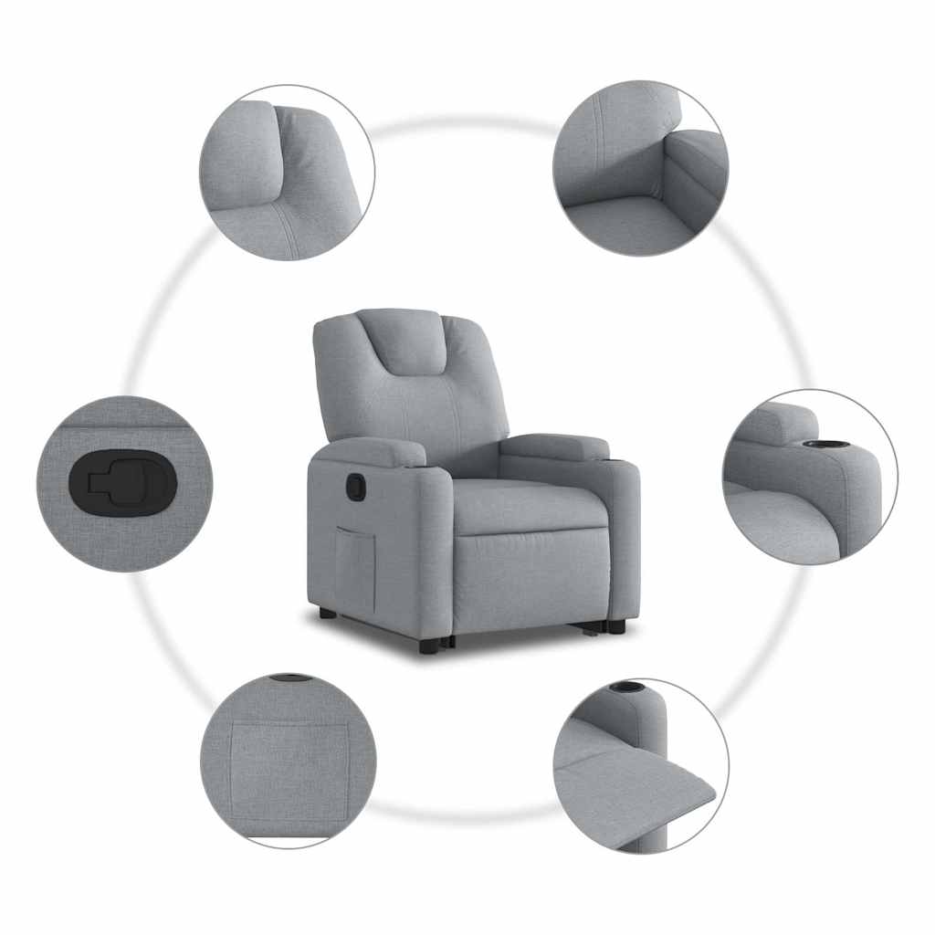 Fauteuil inclinable Gris clair Tissu - XIOS