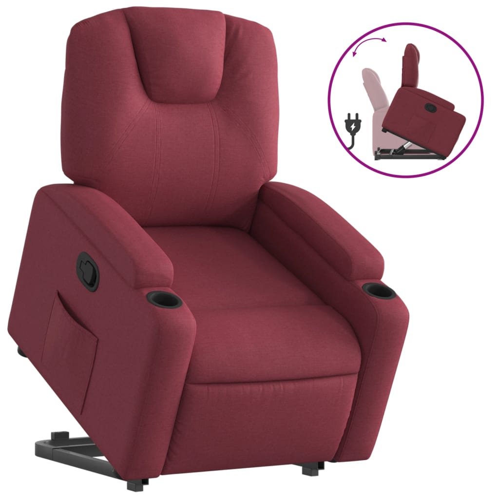 Fauteuil inclinable rouge bordeaux tissu - XIOS