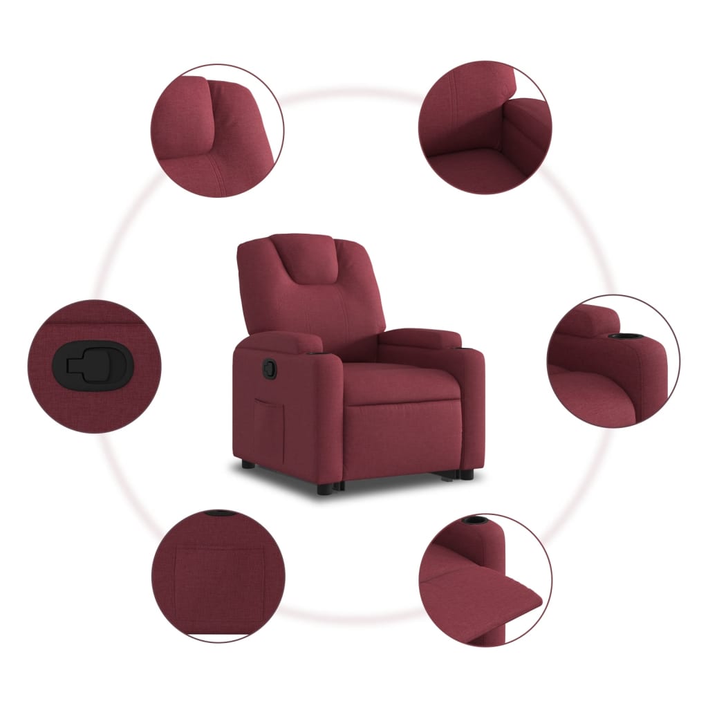 Fauteuil inclinable rouge bordeaux tissu - XIOS