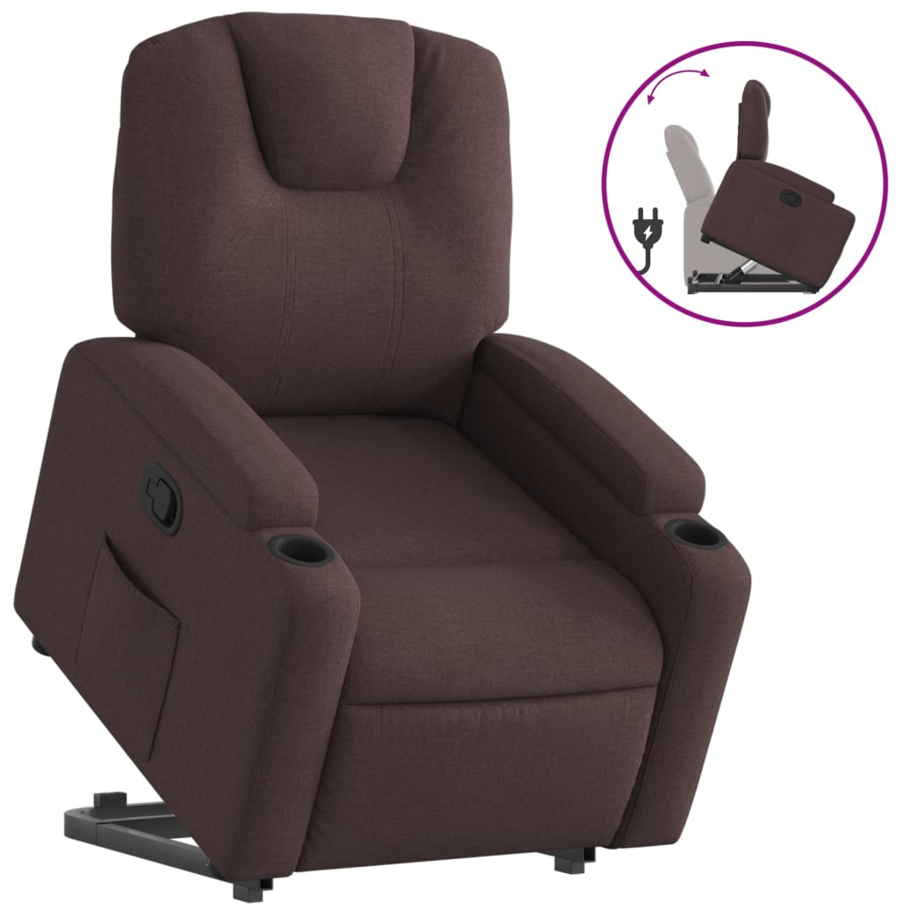Fauteuil inclinable marron foncé tissu - XIOS
