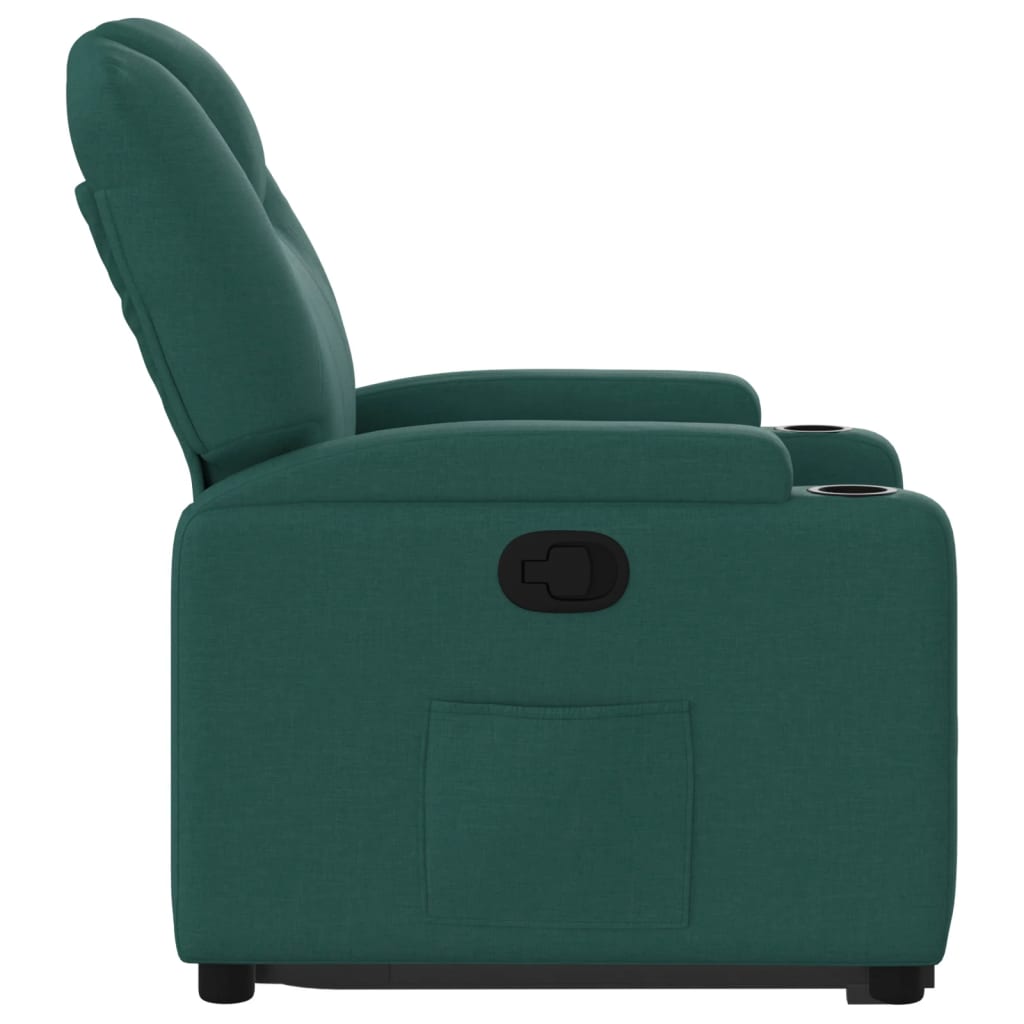 Fauteuil inclinable vert foncé tissu - XIOS