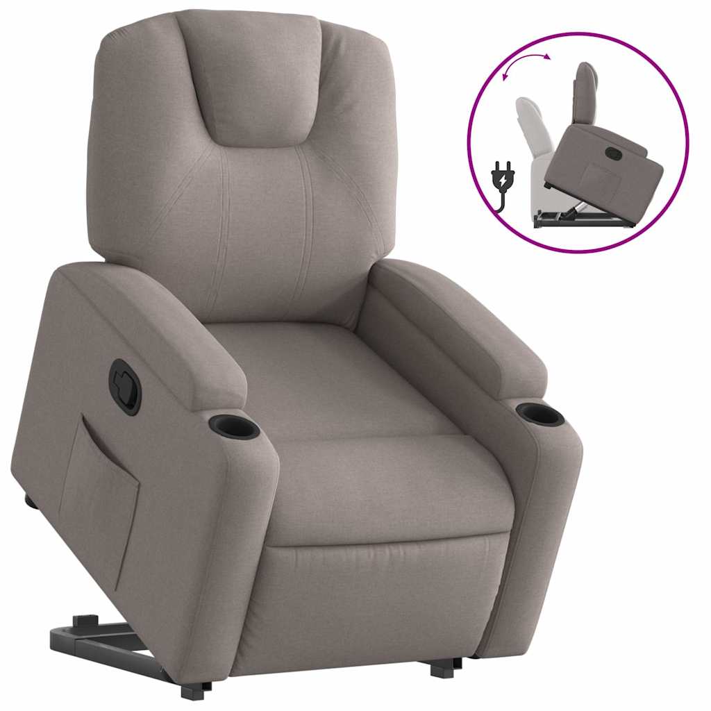 Fauteuil inclinable taupe tissu - XIOS