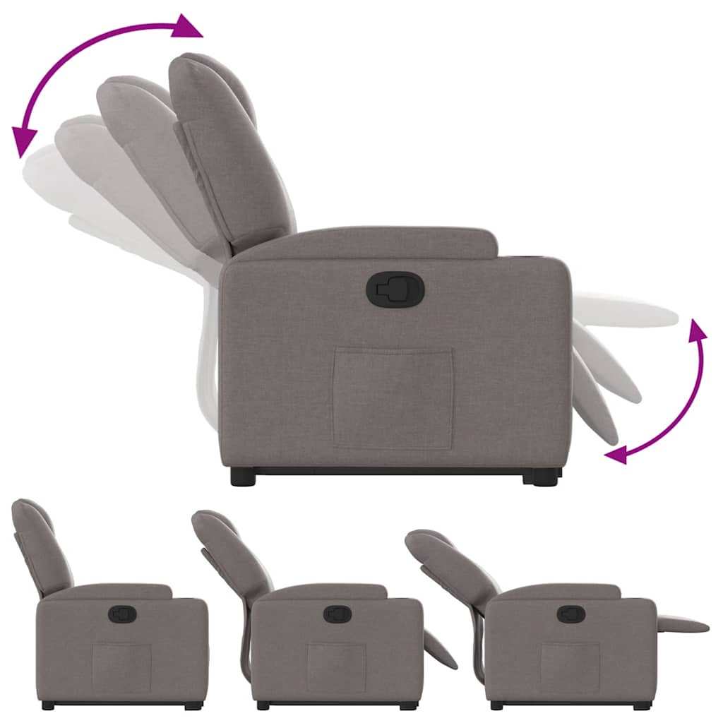 Fauteuil inclinable taupe tissu - XIOS