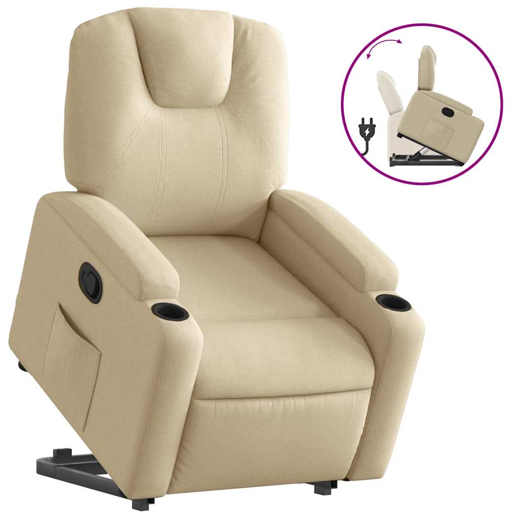 Fauteuil inclinable Crème Tissu