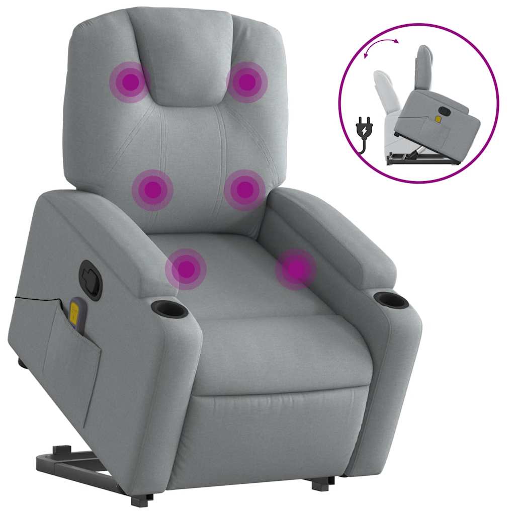 Fauteuil de massage inclinable Gris clair Tissu - XIOS