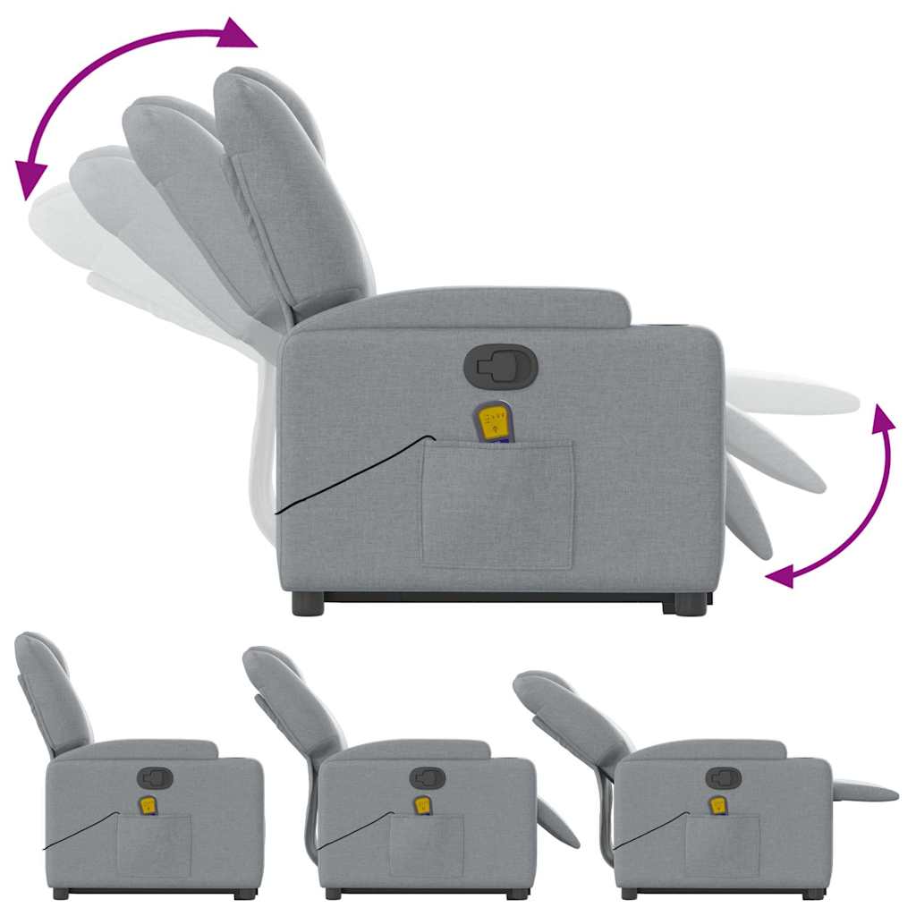 Fauteuil de massage inclinable Gris clair Tissu - XIOS