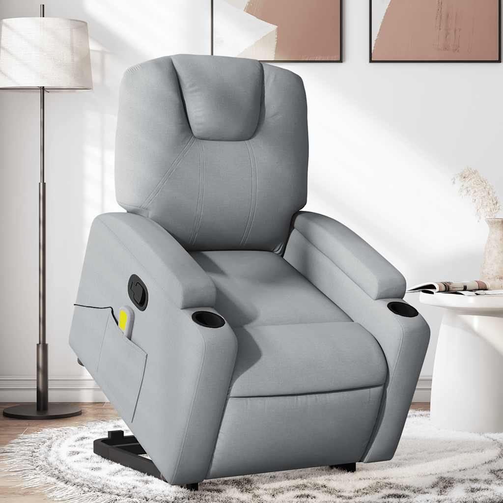 Fauteuil de massage inclinable Gris clair Tissu - XIOS