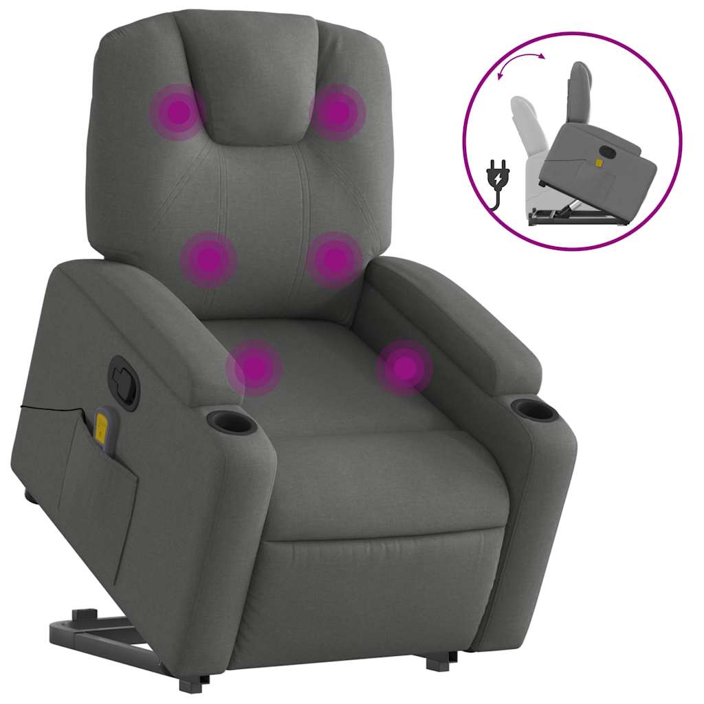 Fauteuil de massage inclinable Gris foncé Tissu - XIOS