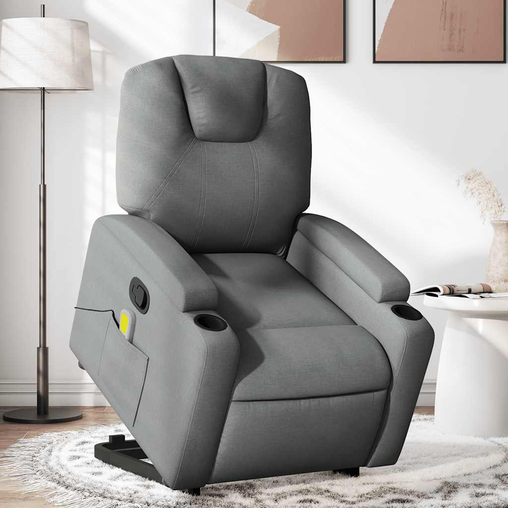 Fauteuil de massage inclinable Gris foncé Tissu - XIOS