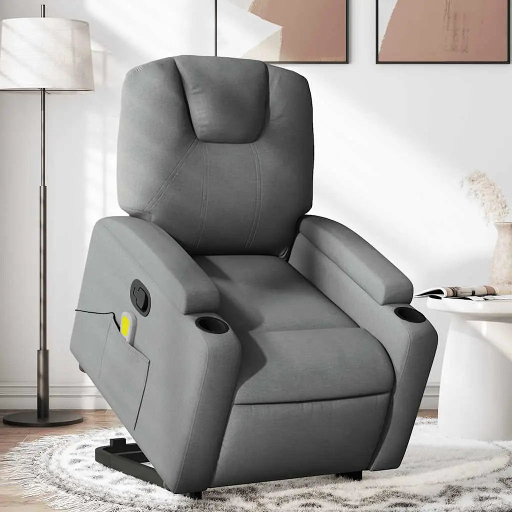 Fauteuil de massage inclinable Gris foncé Tissu - XIOS