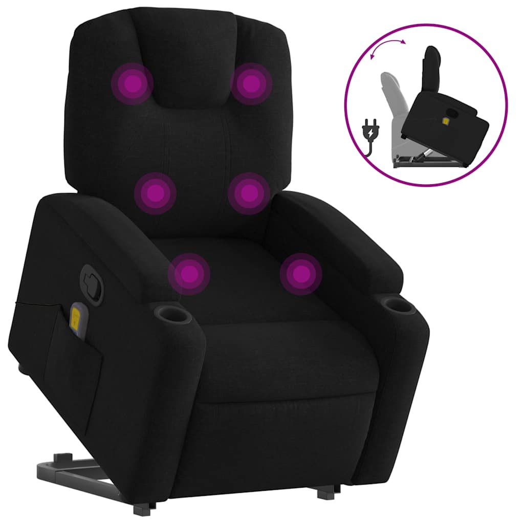 Fauteuil de massage inclinable Noir Tissu - XIOS