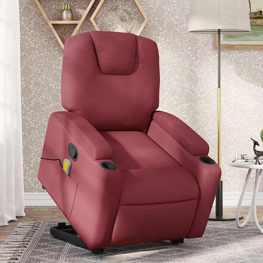 Fauteuil inclinable de massage Rouge bordeaux Tissu - XIOS
