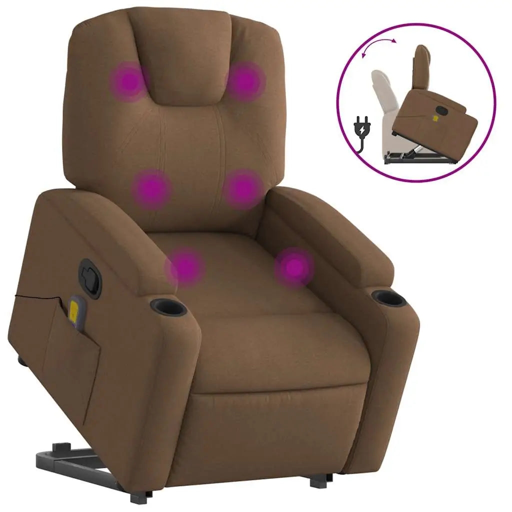 Fauteuil de massage inclinable Marron Tissu - XIOS
