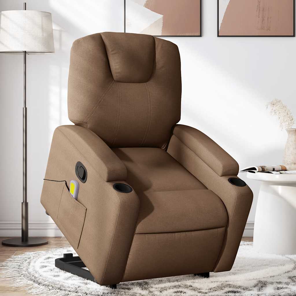 Fauteuil de massage inclinable Marron Tissu - XIOS