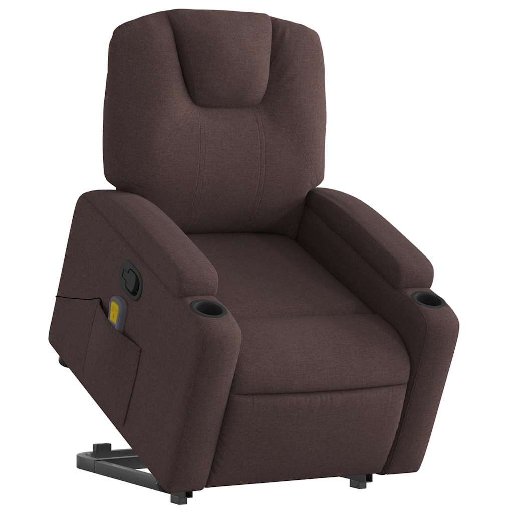 Fauteuil inclinable de massage Marron foncé Tissu - XIOS