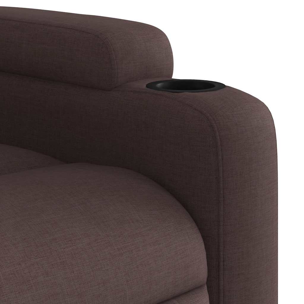 Fauteuil inclinable de massage Marron foncé Tissu