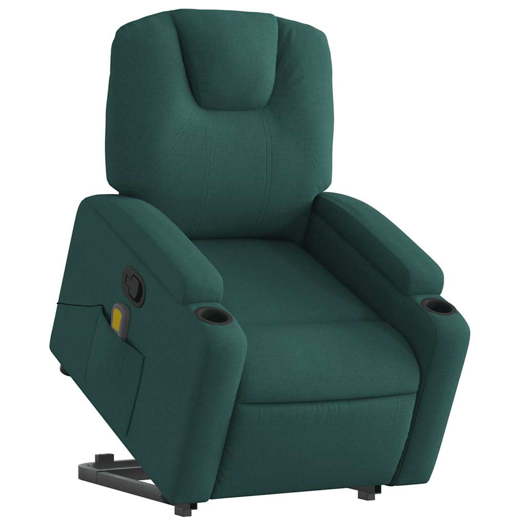 Fauteuil inclinable de massage Vert foncé Tissu - XIOS