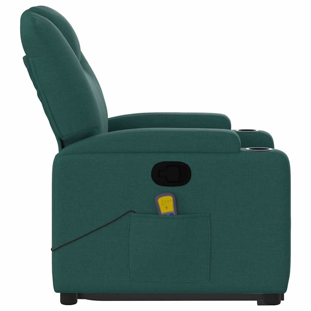 Fauteuil inclinable de massage Vert foncé Tissu - XIOS