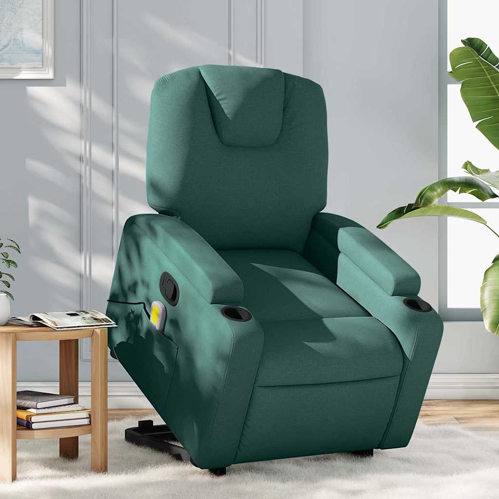 Fauteuil inclinable de massage Vert foncé Tissu - XIOS