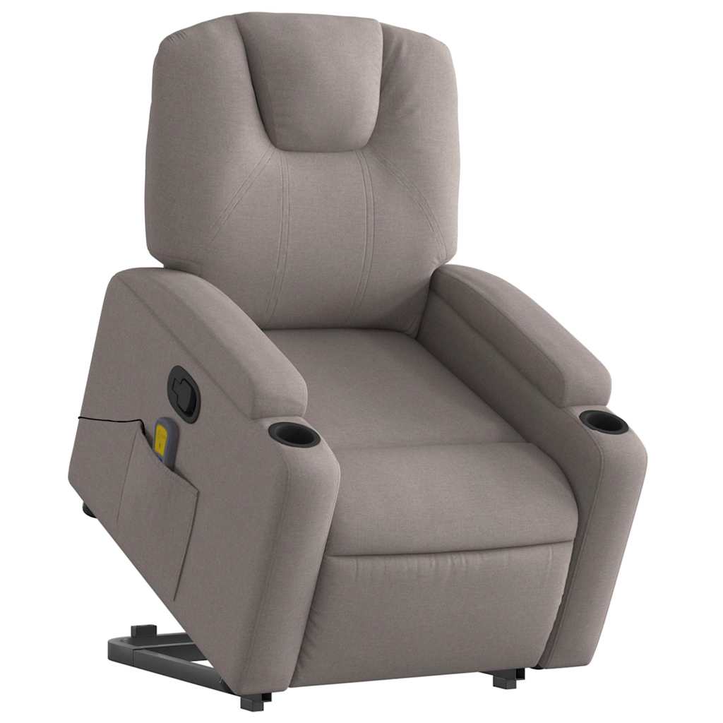 Fauteuil inclinable de massage Taupe Tissu - XIOS