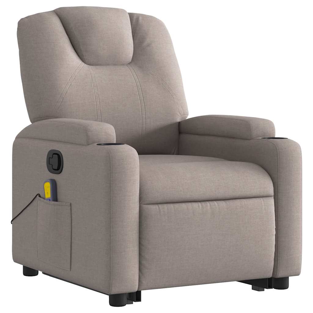 Fauteuil inclinable de massage Taupe Tissu - XIOS