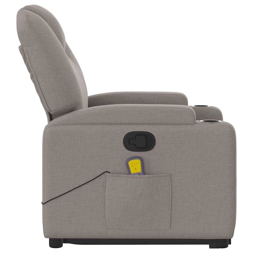 Fauteuil inclinable de massage Taupe Tissu - XIOS