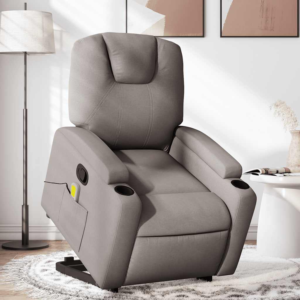 Fauteuil inclinable de massage Taupe Tissu - XIOS