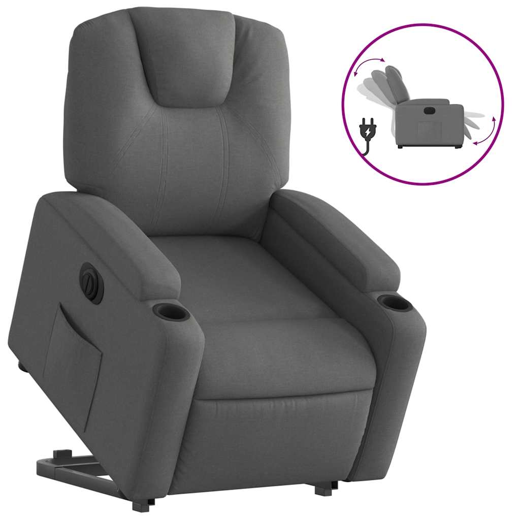 Fauteuil inclinable électrique gris foncé tissu - XIOS