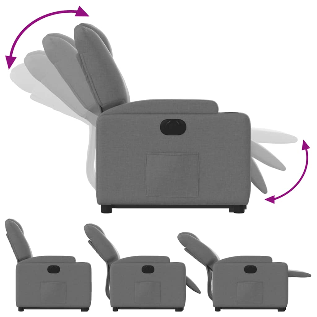 Fauteuil inclinable électrique gris foncé tissu
