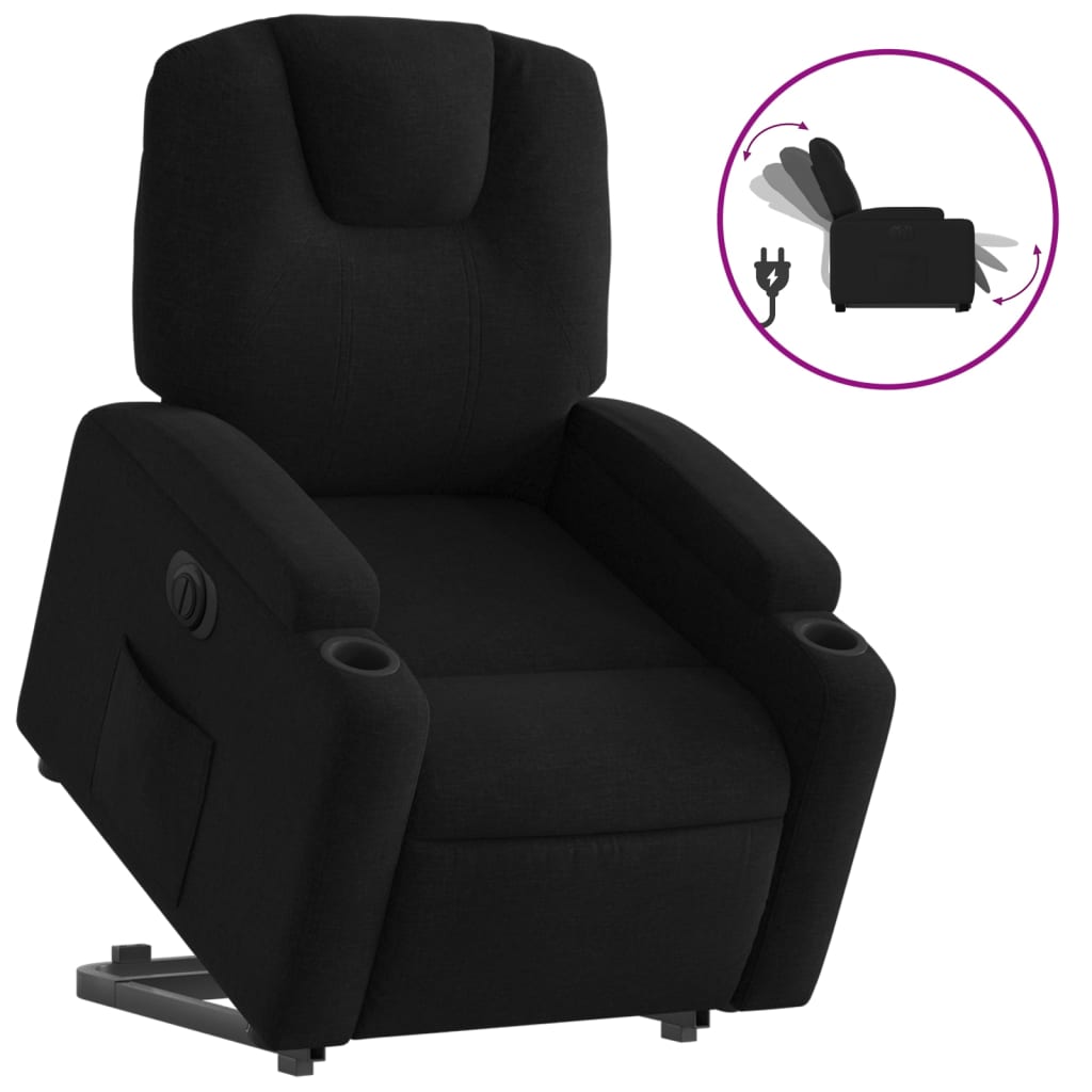 Fauteuil inclinable électrique noir tissu