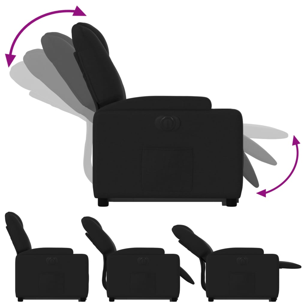 Fauteuil inclinable électrique noir tissu