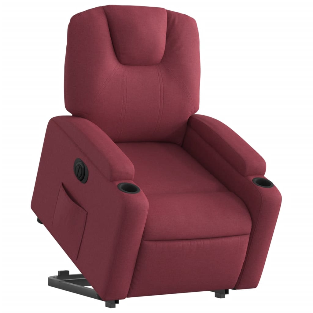 Fauteuil inclinable électrique rouge bordeaux tissu - XIOS