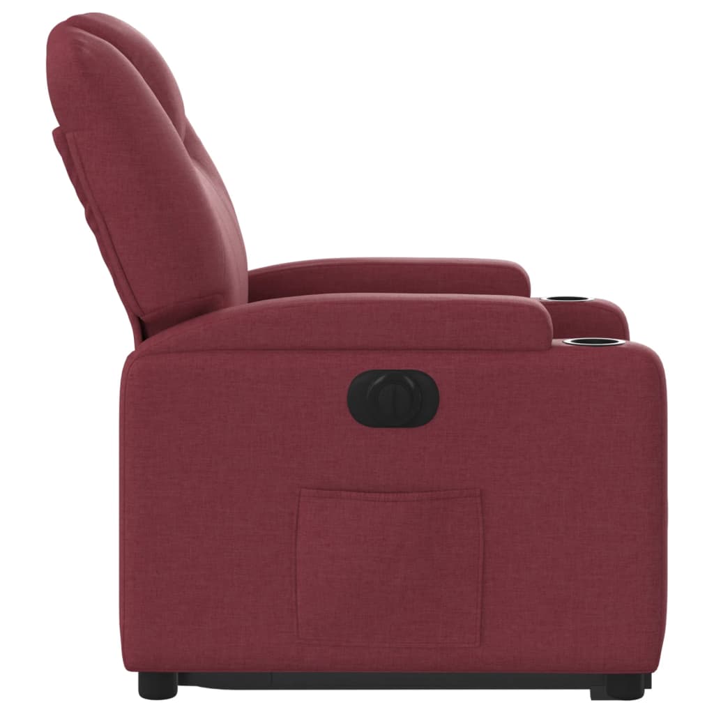 Fauteuil inclinable électrique rouge bordeaux tissu - XIOS