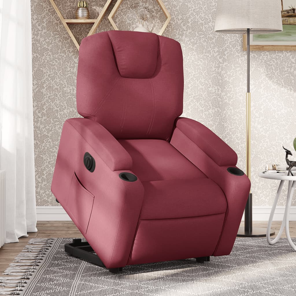 Fauteuil inclinable électrique rouge bordeaux tissu - XIOS