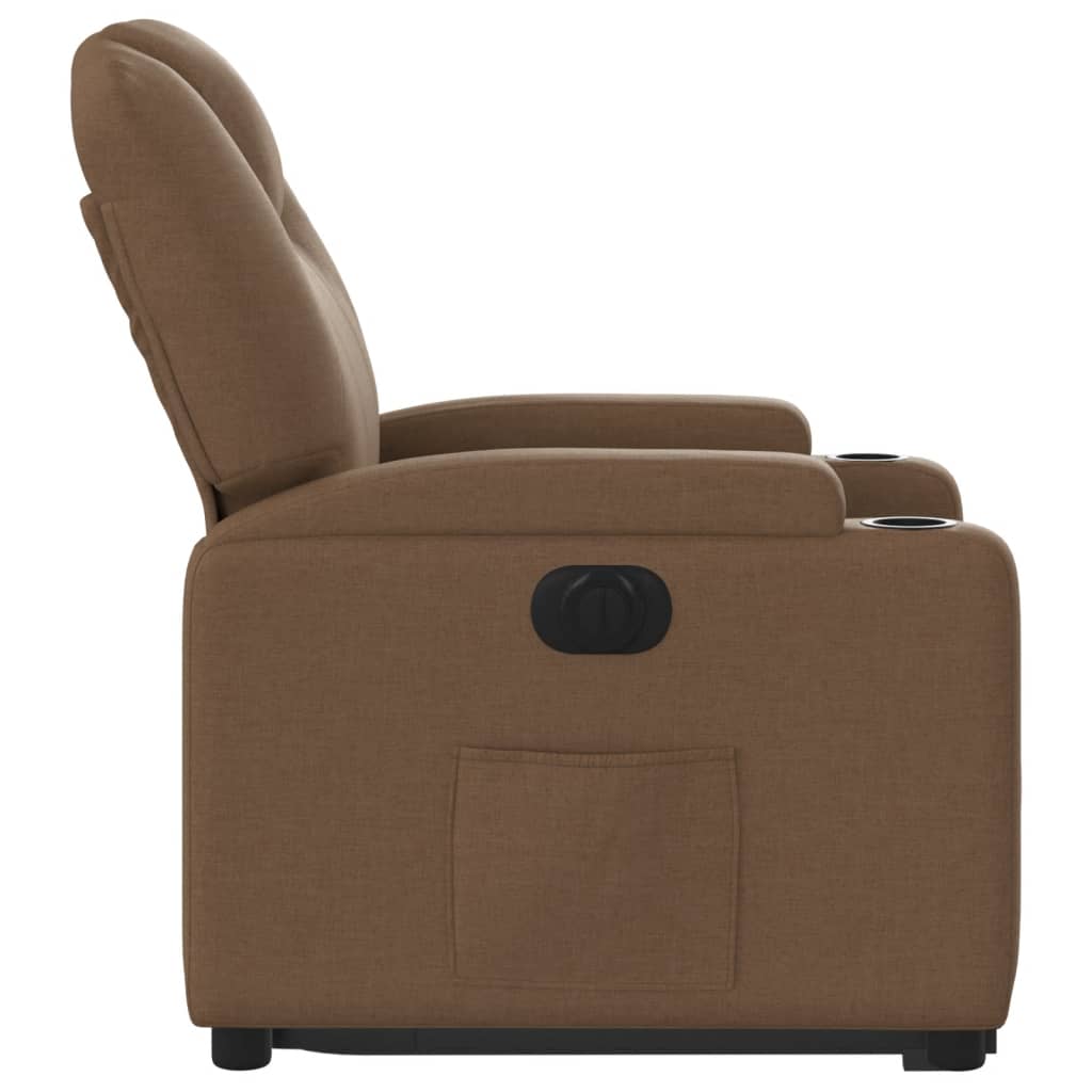 Fauteuil inclinable électrique marron tissu - XIOS