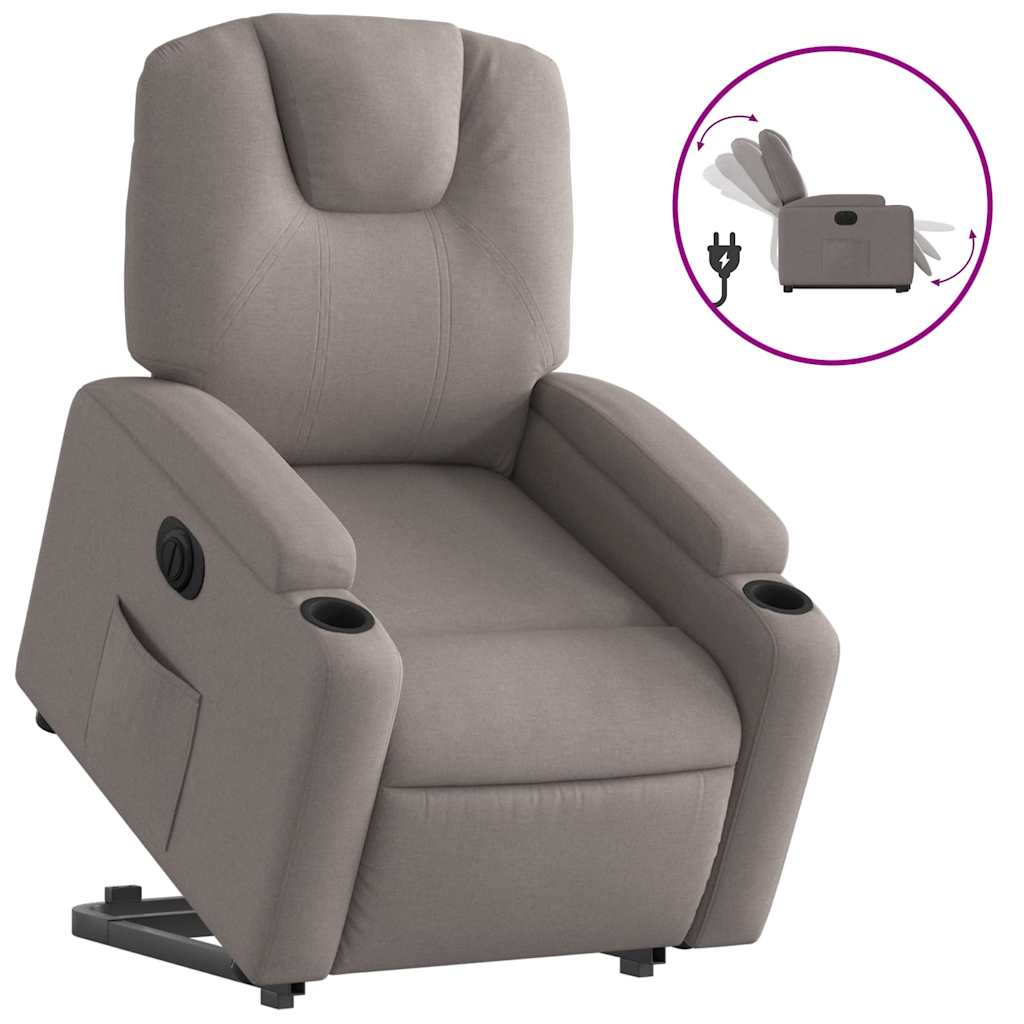Fauteuil inclinable électrique taupe tissu - XIOS
