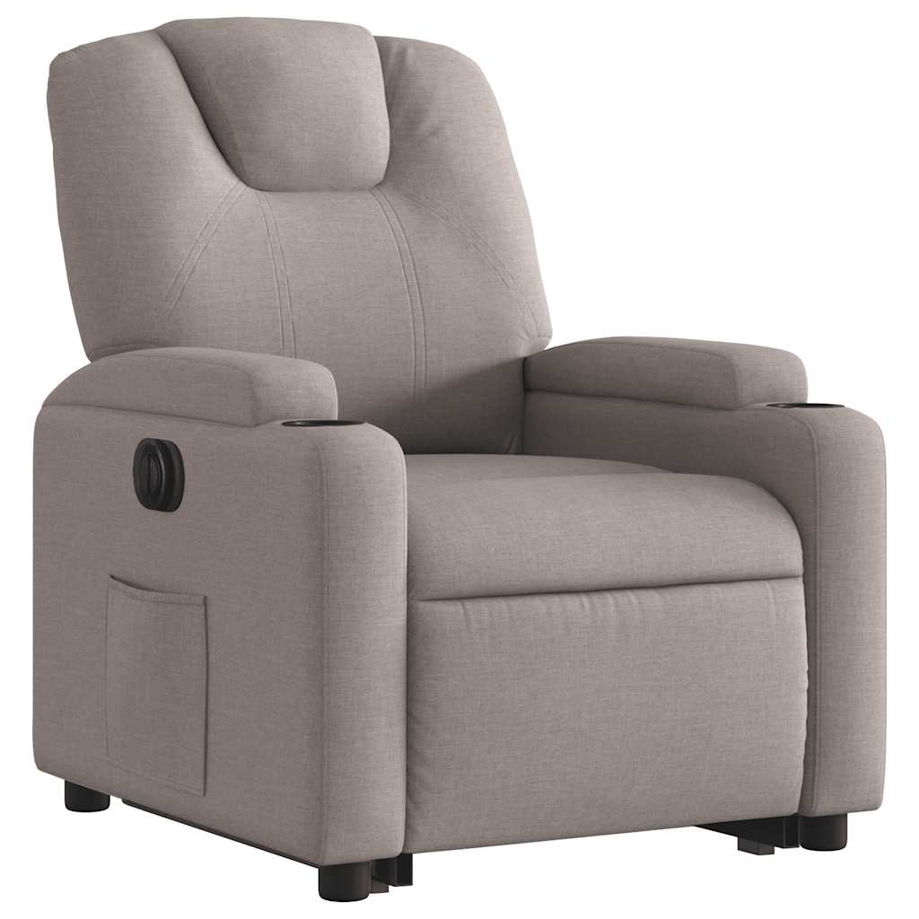 Fauteuil inclinable électrique taupe tissu - XIOS