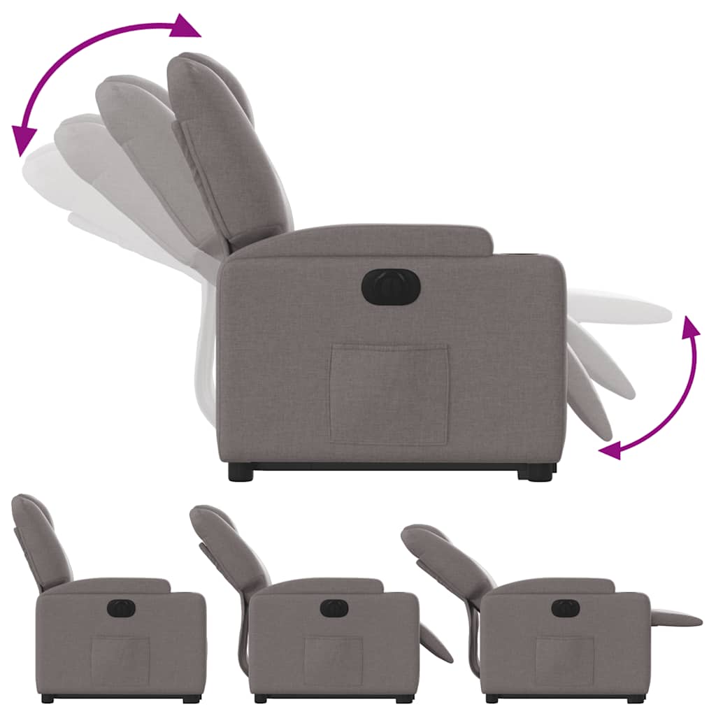 Fauteuil inclinable électrique taupe tissu - XIOS