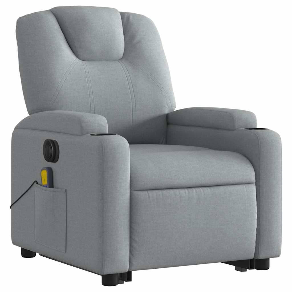 Fauteuil inclinable de massage électrique Gris clair Tissu - XIOS